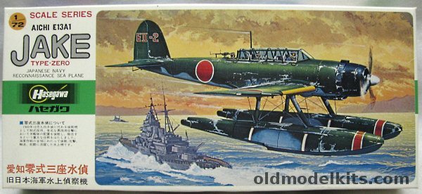 Hasegawa 1/72 Aichi E13A1 Type-Zero Jake - Type IIB / Aboard Heavy Cruiser Maya 1942 / 7th Air Corps 1940, D10 plastic model kit